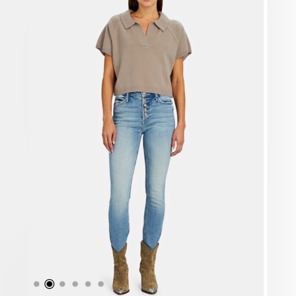 NWT MOTHER The Pixie Dazzler Ankle Fray Jeans